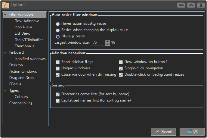 Configuración de ROX-Filer